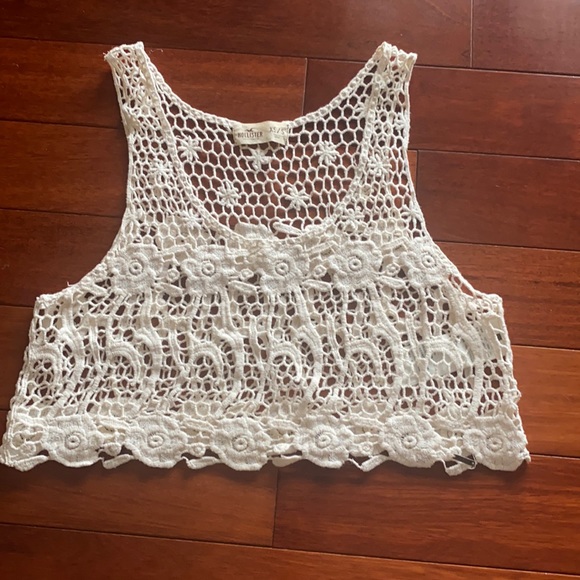Hollister Lace Crochet Coverup Crop Top - Picture 1 of 5